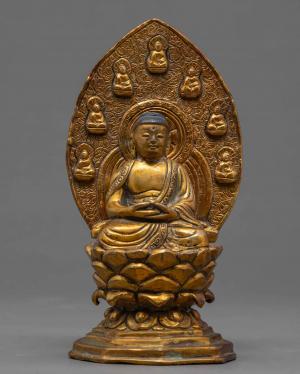 Amitabha Buddha Statue | Tibetan Himalayan Sculpture | Buddha Figurines | Miniature Buddha statue | Buddha Statue Small | Antique Craft